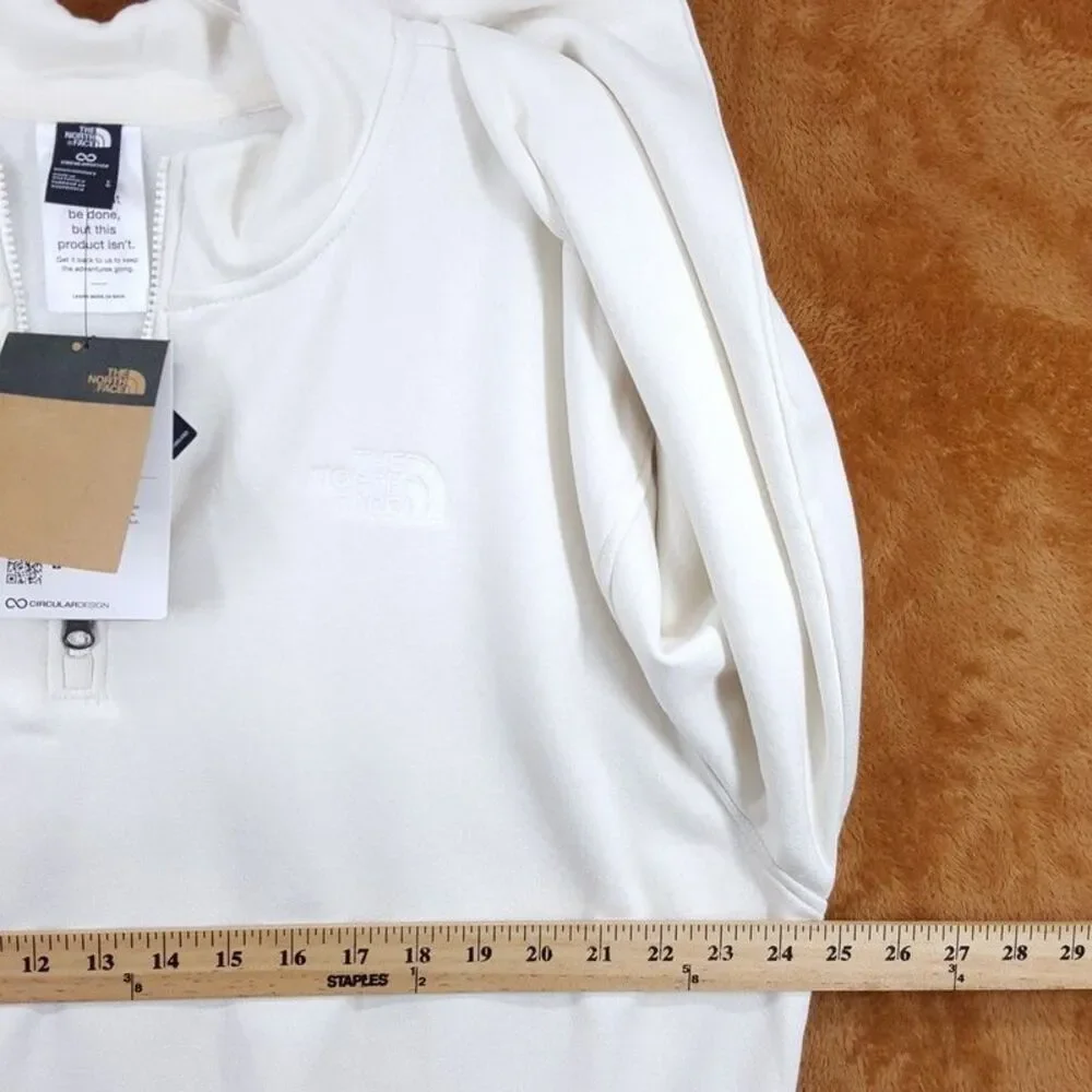 THE NORTH FACE Sweatshirt Mens Large White Dune 1/4 Pullover EVOLUTION Logo